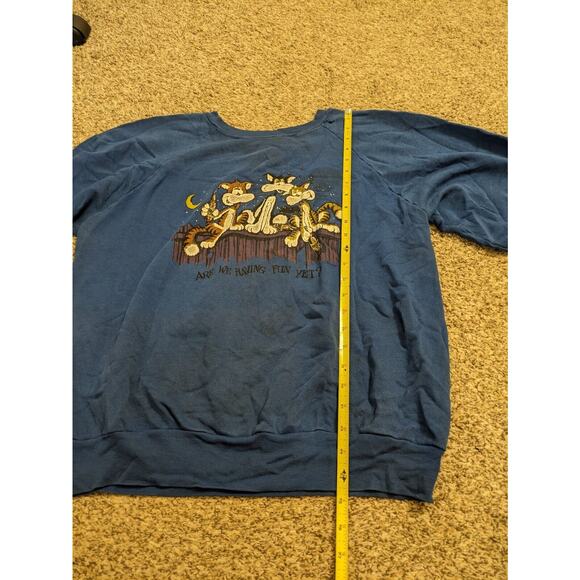 Vintage Miller Sweatshirt Drunk Cats XL "Are We Havin' Fun Yet?". Blue. - Picture 5 of 7